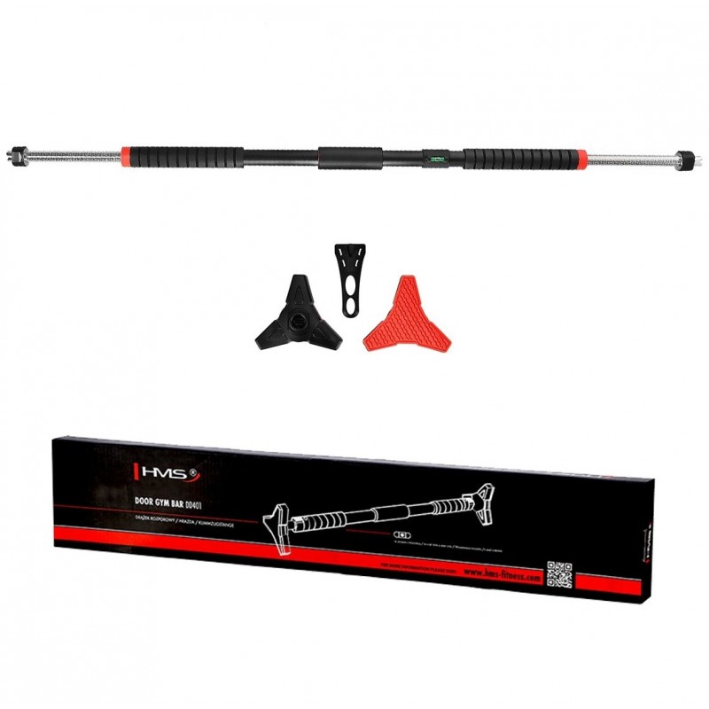 Turnstang Voor Calisthenics HMS DD401 Pull-up Bar Met Waterpas - Verstelbaar Van 98 Tot 133 Cm Breed, Ideaal Voor Thuis Fitness En Optrekken Aan De Deur Stevige Constructie