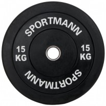 Greutate cauciuc Sportmann Bumper Plate 15 Kg - 51mm