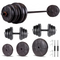 Set haltera si gantere reglabile PROGRESSIVE 65 KG