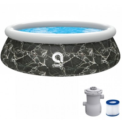 Piscina cu accesorii Jilong Black Marble Pattern
