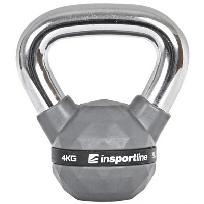 Gantera cauciucata Kettlebell inSPORTline PU 4 Kg