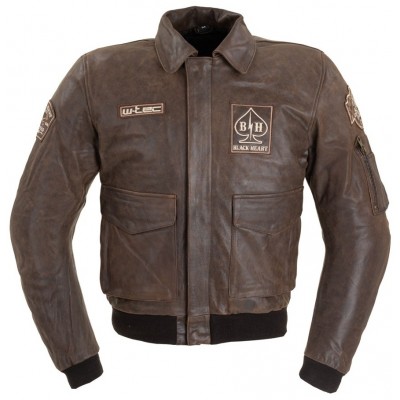 Geaca moto piele barbati W-Tec Black Heart Bomber
