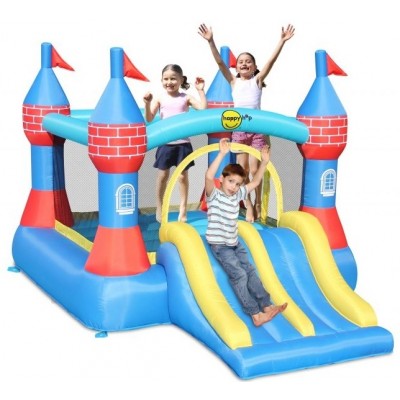 Saltea gonflabila cu tobogan dublu Happy Hop Castel