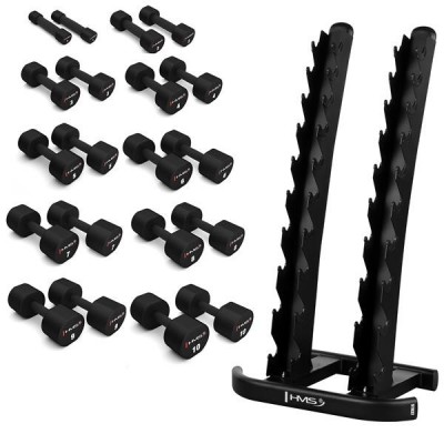 Set gantere cu suport HMS HPT 110 KG