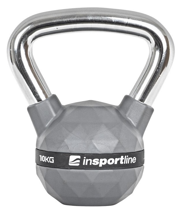 Gantera cauciucata Kettlebell inSPORTline PU 10 Kg