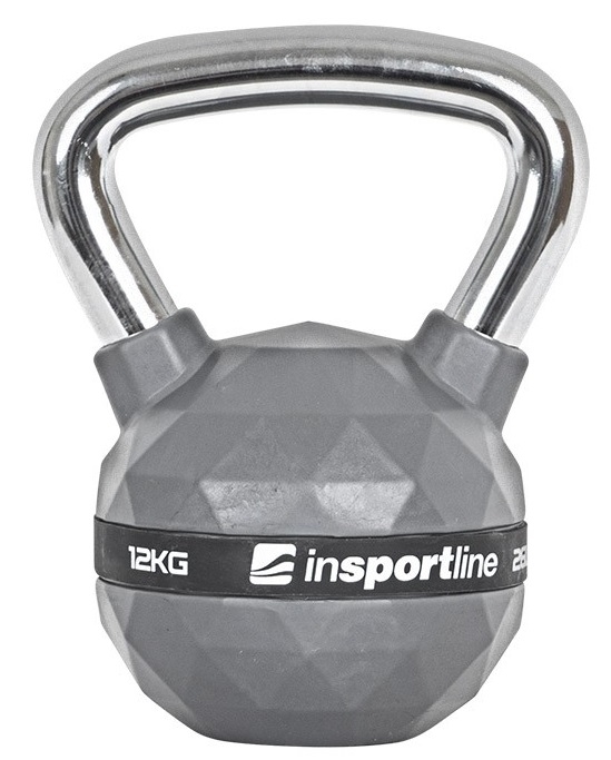 Gantera cauciucata Kettlebell inSPORTline PU 12 Kg