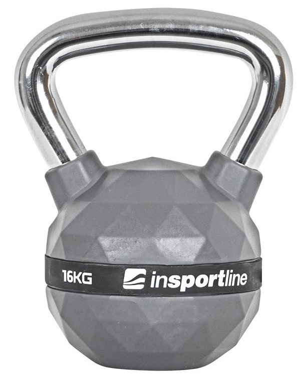 Gantera cauciucata Kettlebell inSPORTline PU 16 Kg