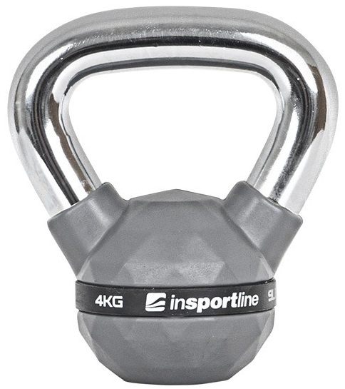 Gantera cauciucata Kettlebell inSPORTline PU 4 Kg