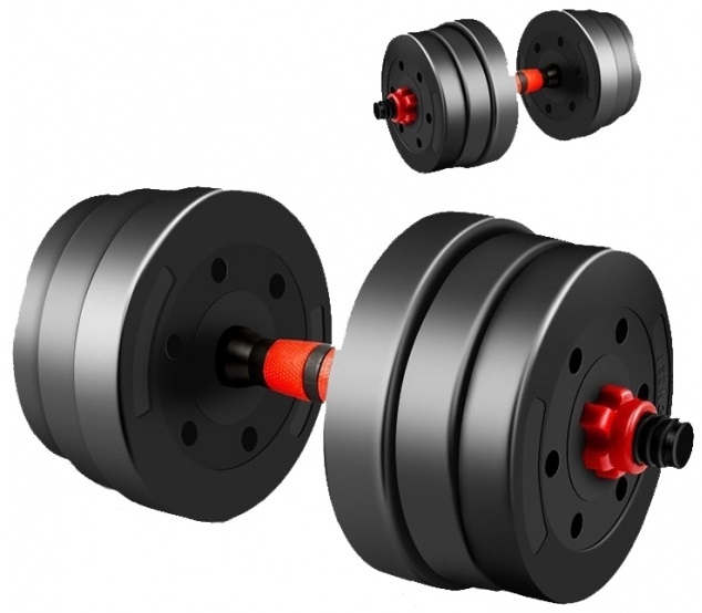 Set gantere reglabile BodyFit 2 x 10 Kg