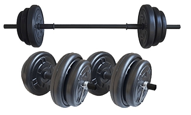 Set haltera si gantere Fittronic 55 Kg