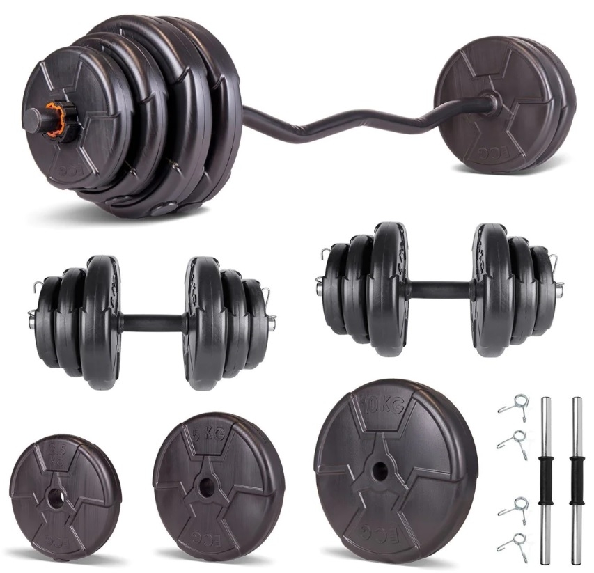 Set haltera si gantere reglabile bara Z PROGRESSIVE 85 KG