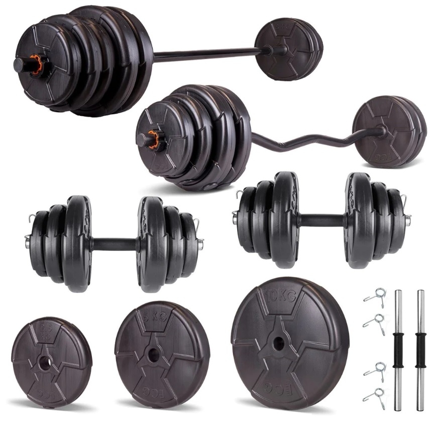 Set haltera si gantere reglabile PROGRESSIVE 58 KG