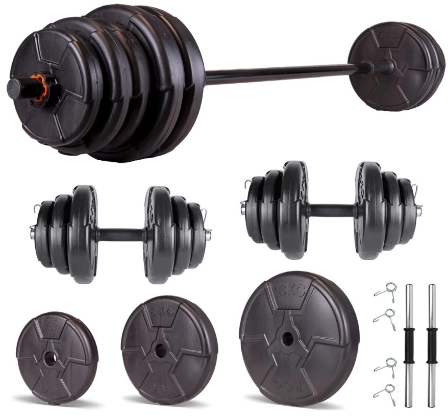 Set haltera si gantere reglabile PROGRESSIVE 65 KG