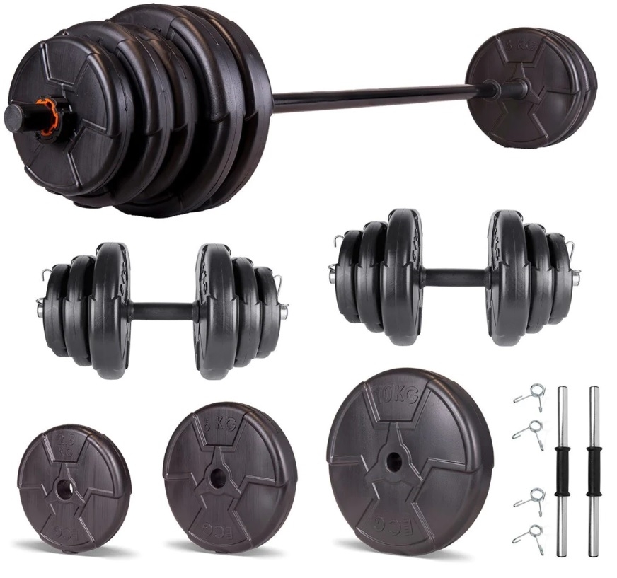 Set haltera si gantere reglabile PROGRESSIVE 85 KG